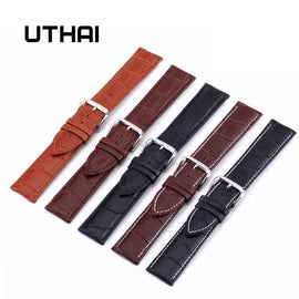 UTHAI Z08 Watch Band Genuine Leather Straps 10-24mm