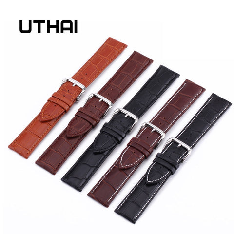 UTHAI Z08 Watch Band Genuine Leather Straps 10-24mm