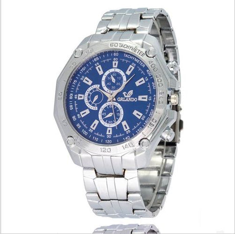 ORIANDO Man Watches Quartz Silver color