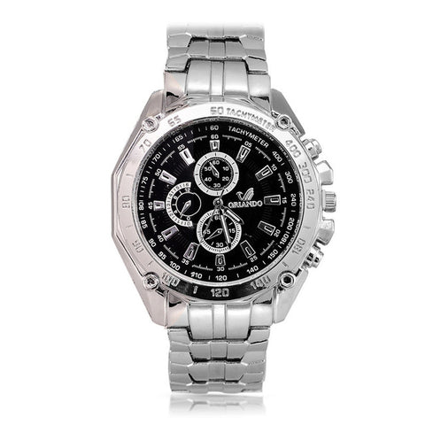 ORIANDO Man Watches Quartz Silver color