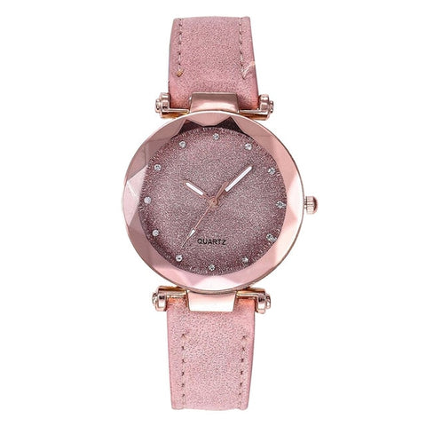 Ladies Fashion Korean Rhinestone Rose Gold Quartz