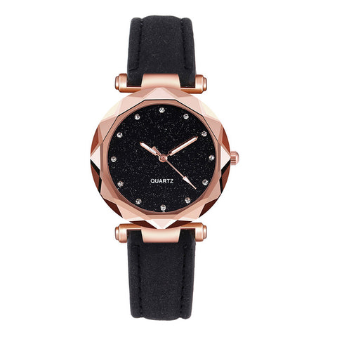 Ladies Fashion Korean Rhinestone Rose Gold Quartz